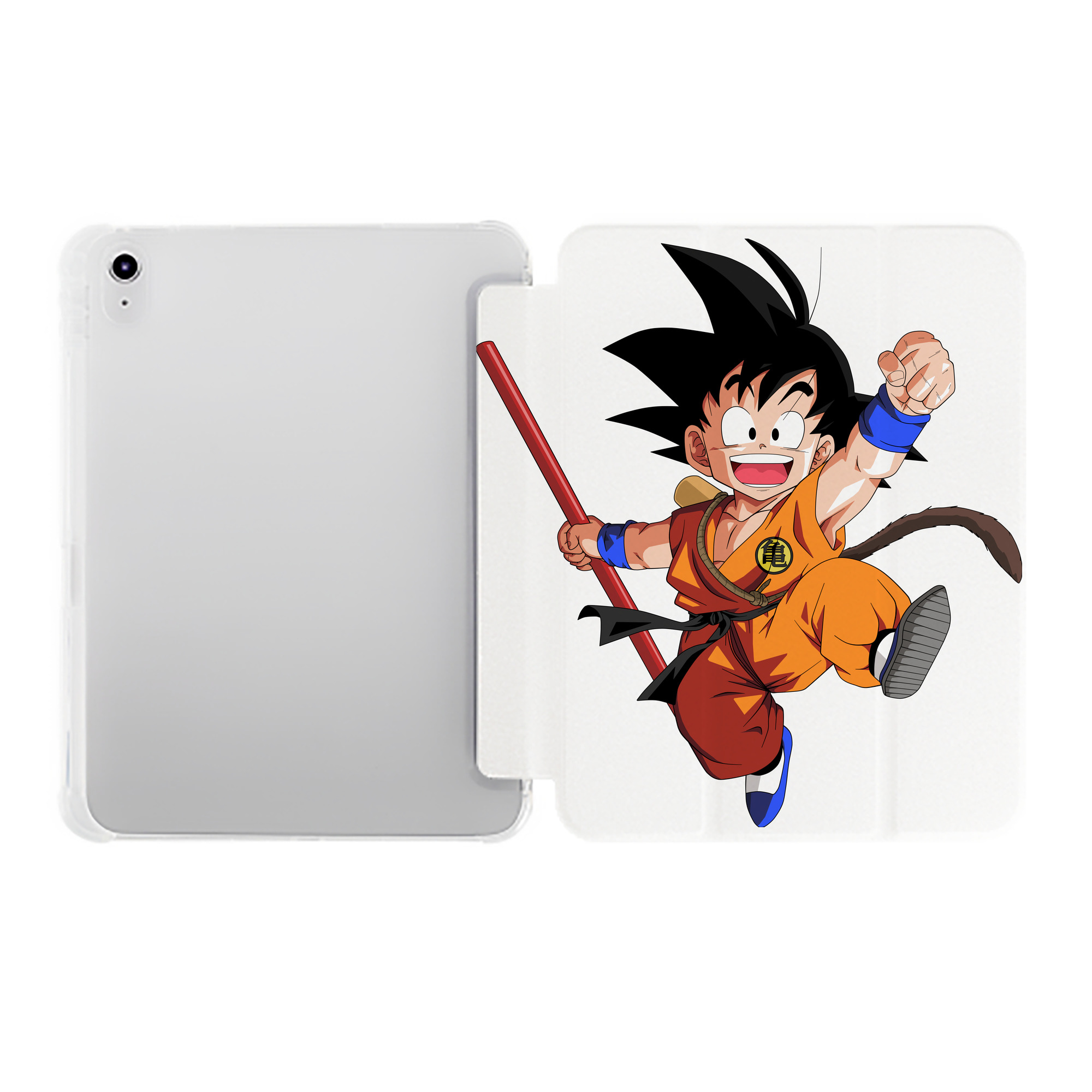 （画像用） ドラゴンボール 孫悟空（そん ごくう）Son Goku カカロット DRAGON BALL Kakarotto IPad ケース ペン収納付き 三つ折りスタンド PUレザー×シリコン 対応機種9.5/10.5/10.9インチ
